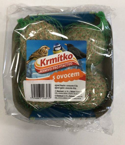 Krmivo KRMÍTKO lojová koule s ovocem 4x90g