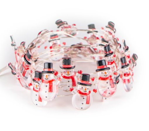 Vnitřní vánoční mini řetěz - sněhuláci až 40 led - 4m (teplá bílá) - Image 2