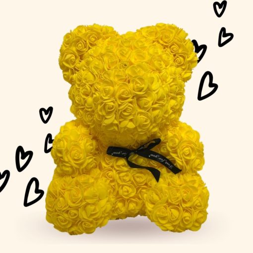 ROSE BEAR - ŽLUTÝ MEDVÍDEK Z RŮŽÍ 25 CM V DÁRKOVÉM BALENÍ - Image 2