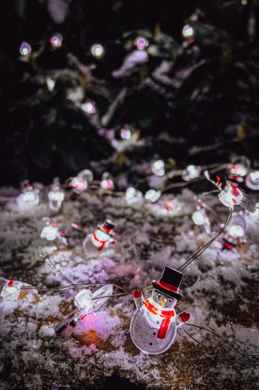 Vnitřní vánoční mini řetěz - sněhuláci až 40 led - 4m (teplá bílá)