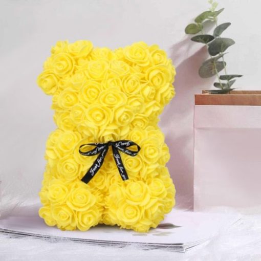 ROSE BEAR - ŽLUTÝ MEDVÍDEK Z RŮŽÍ 25 CM V DÁRKOVÉM BALENÍ - Image 3