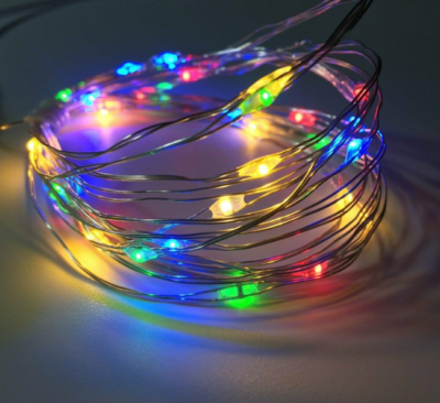 LED světelný řetěz drát 2 m 20 LED barevné