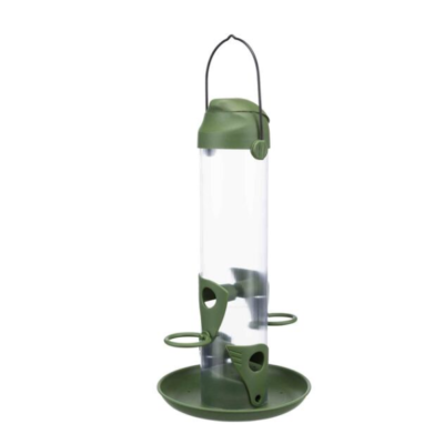 Venkovní krmítko s přistávacími bidýlky 750 ml  zelené