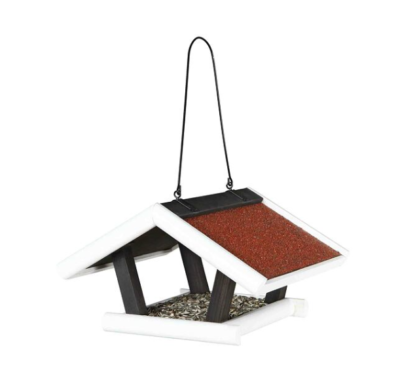 NATURA venkovní krmítko, černo-bílé s červenou střechou 30x18x28
