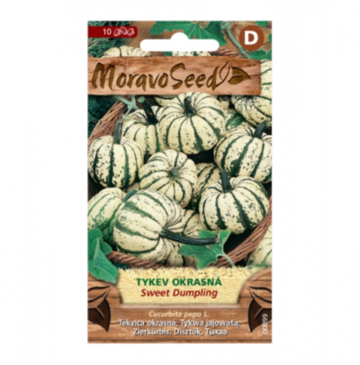 Tykev okrasná kulatá SWEET DUMPLING, bílo-zelená 00899