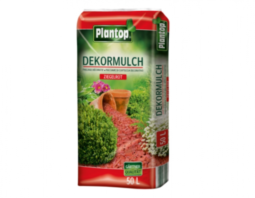 Mulč kůrový PLANTOP dekorační červený (cihlový)  50l