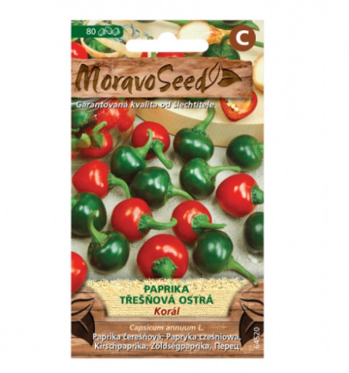 Paprika třešňová KORÁL, ostrá, červená 64520