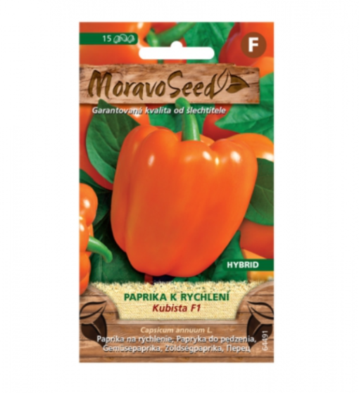 Paprika zeleninová KUBISTA F1, do skleníku, oranžová 64491