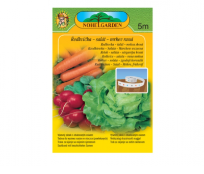 Pásek výsevný Mrkev raná + Ředkvička + Salát, 5m