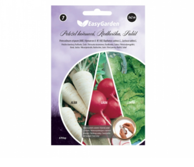 Pásek výsevný PETRŽEL KOŘENOVÁ, ŘEDKVIČKA, SALÁT 3x2m
