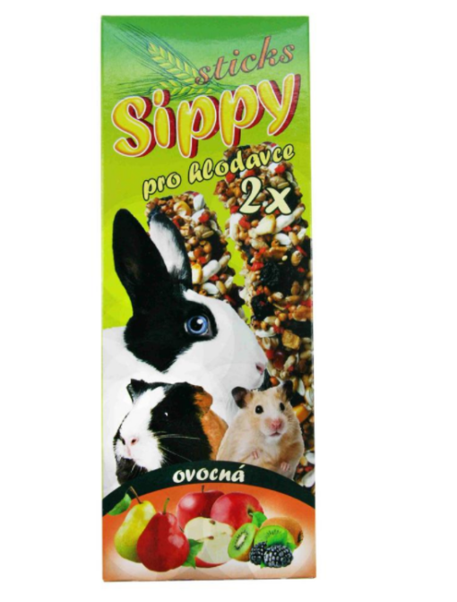 Sippy tyč pro hlodavce s ovocem 2ks