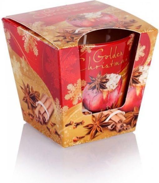 Bartek Candles Golden Christmas - Baked Apple with Cinnamon and Spices 115 g