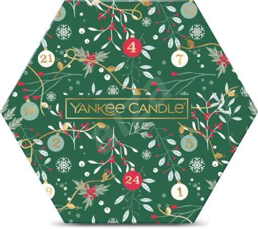 YANKEE CANDLE dárkový vánoční set 18× čajová svíčka a svícen