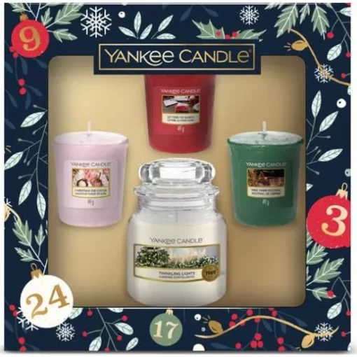 Yankee Candle vánoční dárková sada 3 ks votivní svíčka + 1ks Classic malý