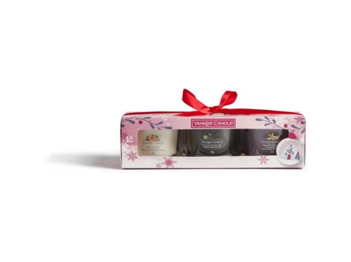Yankee Candle Sada 3 skleněných votivních svíček Signature