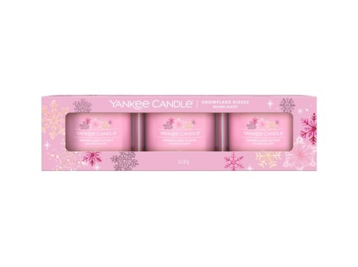 YANKEE CANDLE SADA VOTIVNÍ SVÍČEK PLNĚNÝCH VE SKLE SNOWFLAKE KISSES