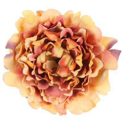 Umělý květ Pivoňka - žluto-hnědý - KN6151-YEL-BRN