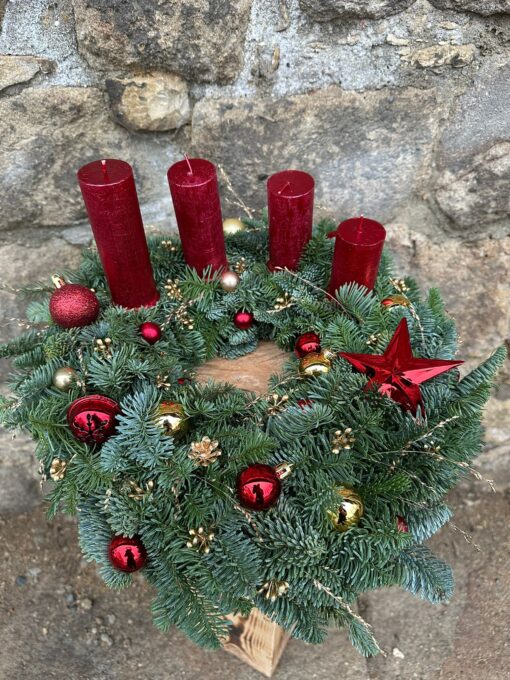 Adventní věnec červený č.11