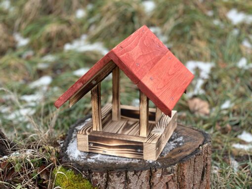 Krmítko L s červenou střechou d33,5š33v33,5cm