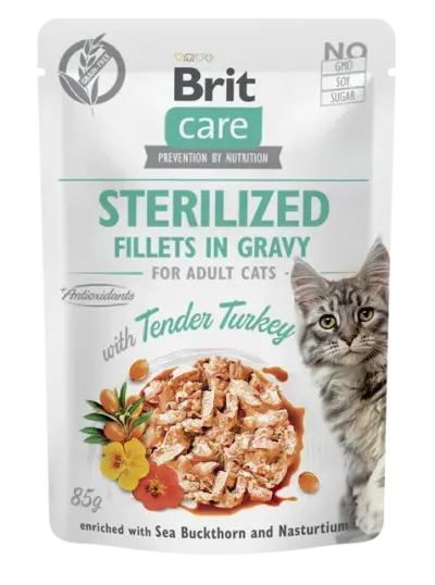 Brit Care Cat Sterilized Fillets in Gravy Salmon and Tuna 85g