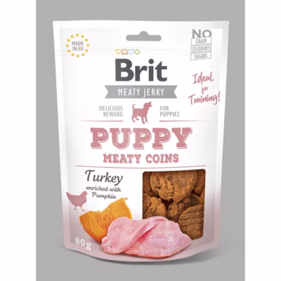 Brit Jerky Puppy Turkey Meaty Coins 80g
